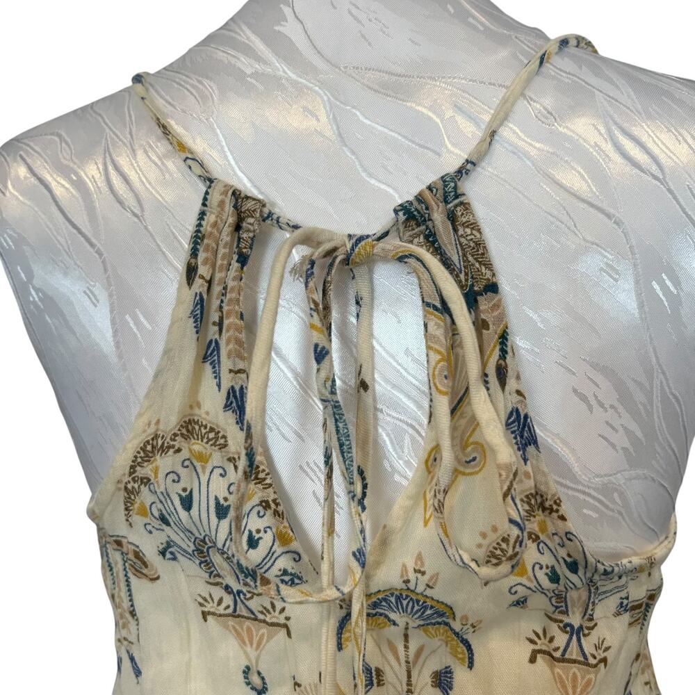 O’Neill Y2K Grecian Print Rayon Maxi Dress Double Slits XS - Picture 14 of 16